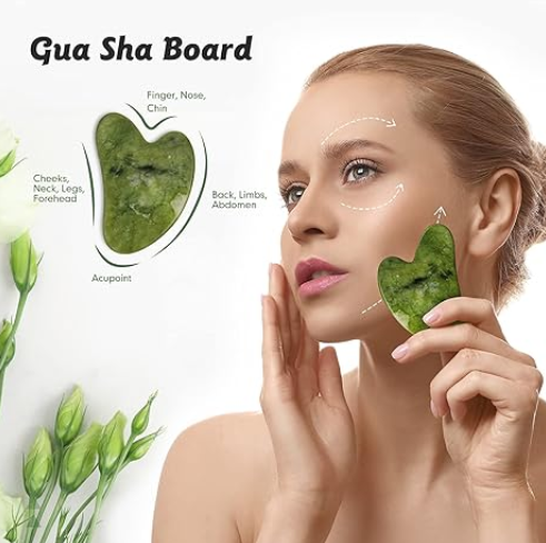 Jade Face Roller & Gua Sha (2 in 1 Pack)